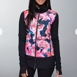 Lululemon Nice Asana Jacket Secret Garden Black Size 12 Altered